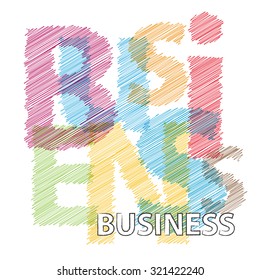 Vector business. Broken text scrawled