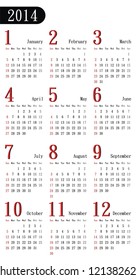 Vector - Business Calendar 2014