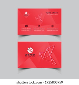 Vector business card with abstract background.