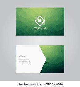 Vector business card with abstract polygonal background