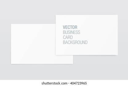 Vector business card background. White business card realistic mockup, isolated on neutral background.