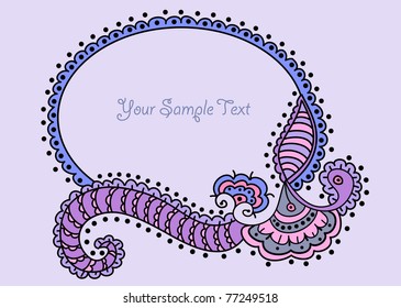 Vector business card in classical style (romantic ornament)