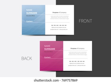 Vector business card with clean design and grating in the background. Simple layout of business material graphic.
