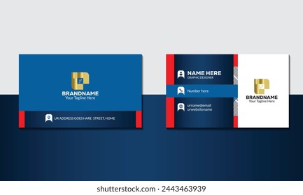 Vector business card with company logo. Visiting card for business.