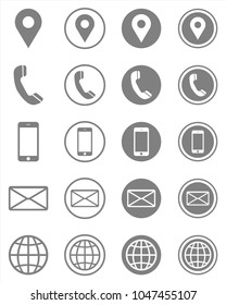 Vector business card contact information icons