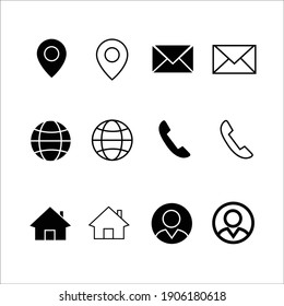 Vector business card contact information icons