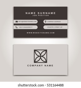 Vector Business Card creative Design, Modern trend style, front and back samples, luxury templates in classic colors, blank layout for your idea