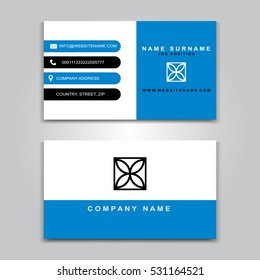 Vector Business Card creative Design, Modern trend style, front and back samples, luxury templates in classic colors, blank layout for your idea