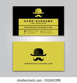 Vector Business Card creative Design, Modern trend style, front and back samples, luxury templates in classic colors, blank layout for your idea