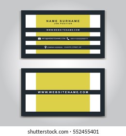 Vector Business Card creative Design, Modern trend style, front and back samples, luxury templates in classic colors, blank layout for your idea