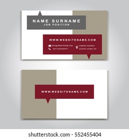 Vector Business Card creative Design, Modern trend style, front and back samples, luxury templates in classic colors, blank layout for your idea