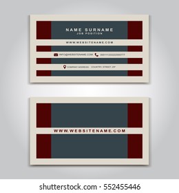 Vector Business Card creative Design, Modern trend style, front and back samples, luxury templates in classic colors, blank layout for your idea