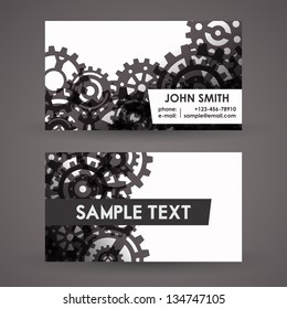 Vector Business Card Design with Cogwheels | EPS 10 Vector