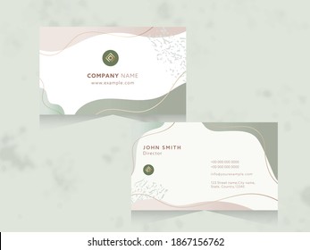 Vector Business Card Design In Front And Back Side.