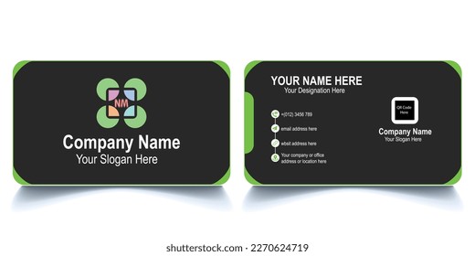 Vector business card design. Modern and classic visiting card. Editable business card