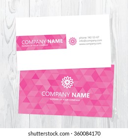 Vector business card design on wood texture
