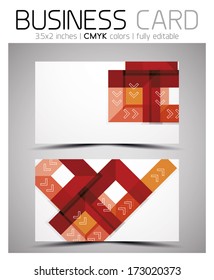 Vector business card design template - colorful geometric shapes. CMYK