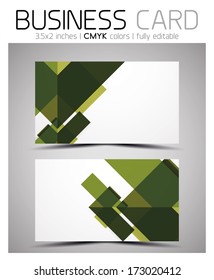 Vector business card design template - colorful geometric shapes. CMYK