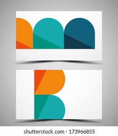 Plantilla de diseño de tarjetas de visita de vectores - formas geométricas coloridas. CMYK