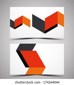 Plantilla de diseño de tarjetas de visita de vectores - formas geométricas coloridas. CMYK