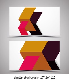 Plantilla de diseño de tarjetas de visita de vectores - formas geométricas coloridas. CMYK