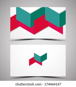 Plantilla de diseño de tarjetas de visita de vectores - formas geométricas coloridas. CMYK