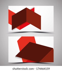 Vector business card design template - colorful geometric shapes. CMYK