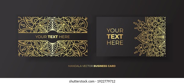 Plantilla de diseño de tarjetas de visita vectorial con patrón geométrico ornamental. Modelación de tarjetas de visita Mandala de atención.