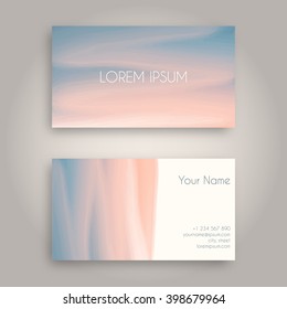 Vector business card design template with Abstract oil painting texture. Hand drawn paint brush background.