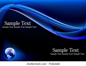 Vector of business card with earth