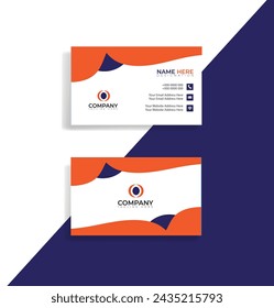 Vector business card flat orange business card inspiration