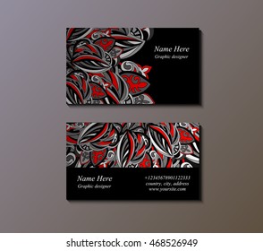 Vector business card. Front page and back page.