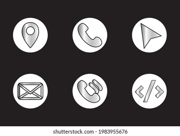 Conjunto de iconos de la tarjeta de visita del vector