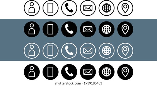 Vector business card icons on the background