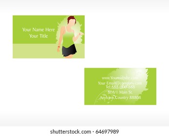 vector business card with lady set_1