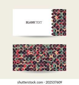 Vector business card layout with a pixel art style