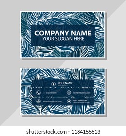 Vector business card leaves pattern design template