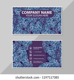 Vector business card leaves pattern design template
