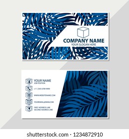 Vector business card leaves pattern design template