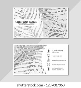 Vector business card leaves pattern design template
