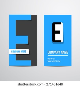 Vector business card with letter. For company business card.