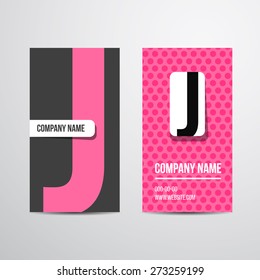 Vector business card with letter. For company business card.
