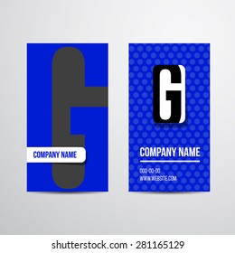 Vector business card with letter. For company business card.