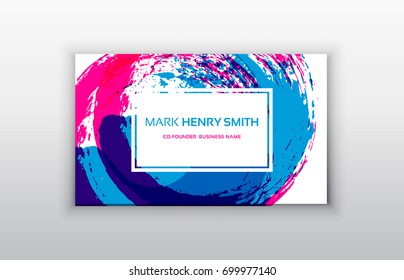Vector business card. Luxury business card design.Vector Modern Creative and Clean Business Card Template. Brush.