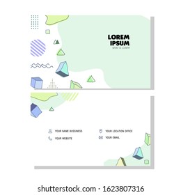 Vector Business Card with Memphis graphic and hipster elements.