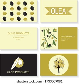 vector business card with olives and space for text