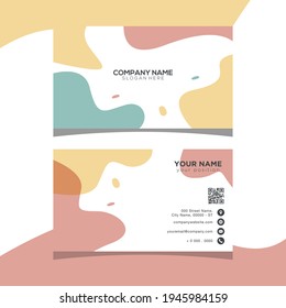 vector of business card with pastel background water colorful
