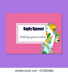 Vector business card for school of expectant mothers