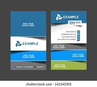 vector business card set, isolated with soft shadow design.