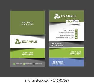 vector business card set, isolated with soft shadow design.